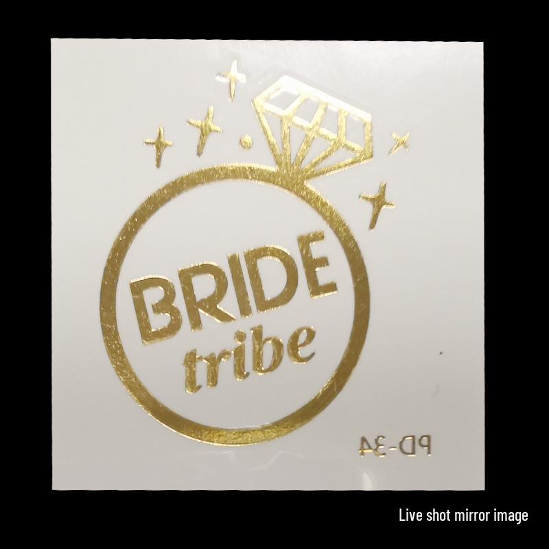 Team Bride Bachelorette Party Gold Foil Tattoo Stickers for Face or Body