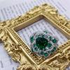 Exquisite    Emerald Gemstone Opening Ring Luxury Flower Design Female Temperament Anniversary Jewelry Gift
