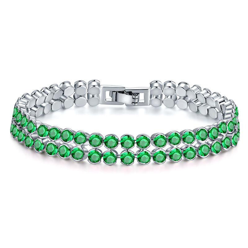 Meier Double row zircon bracelet, premium zircon drop bracelet