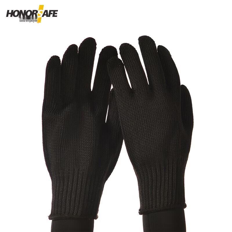 Good Employee PG-201 Black Steel Wire Anti-Cut Work Gloves