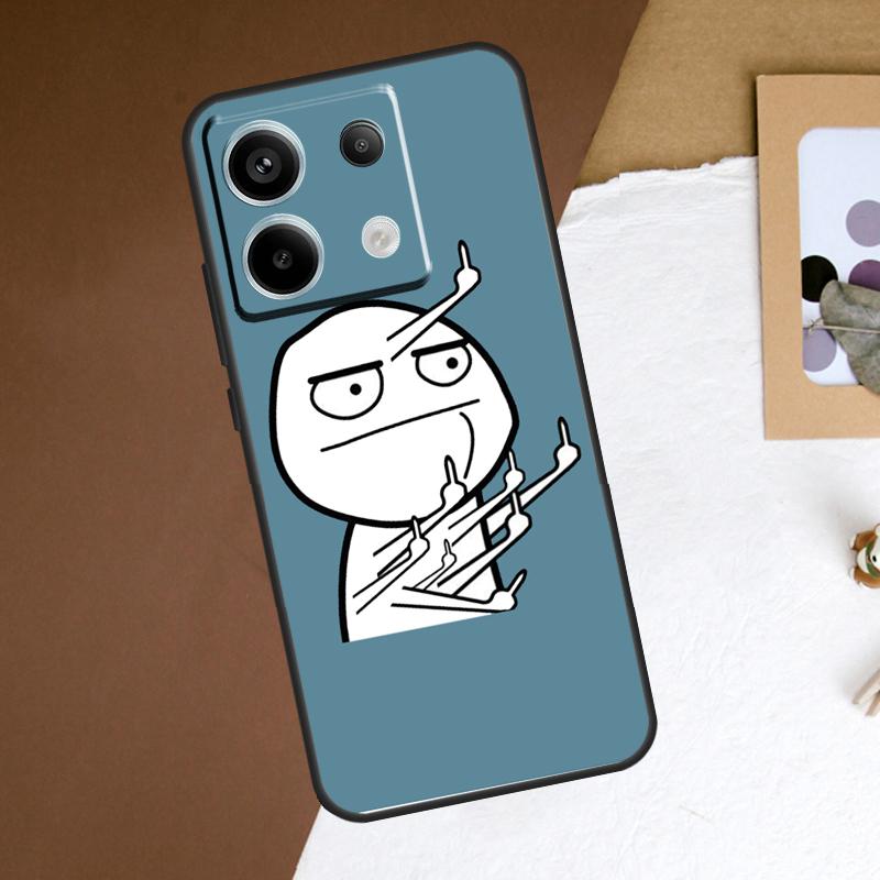 Funny Middle Finger Memes Case For Xiaomi Redmi Note 14 Pro 13 12 11 10 15 Pro Plus Redmi 15 14C 13C 10C 12C 15C Cover
