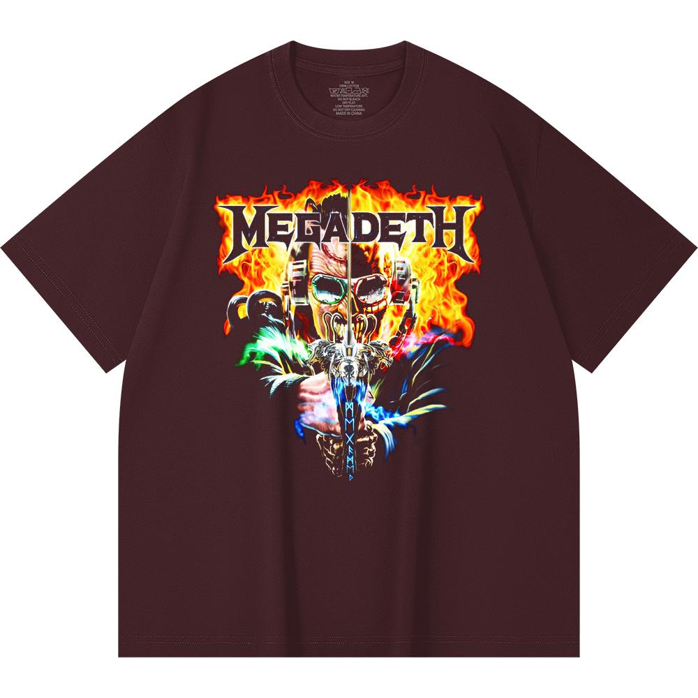 Tricou Heavy Metal 230 Gsm 100% Bumbac Imprimeu Trupă Rock Muzică Populară Tricou Unisex din Bumbac Gros