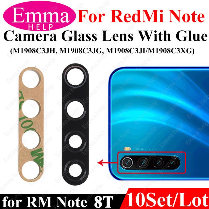 10Pcs Camera Lens For Xiaomi Redmi Note 9 Pro Max 9s 8 8t 7 7Pro Note10 5G 10t Back Camera Glass With Glue Adhesive