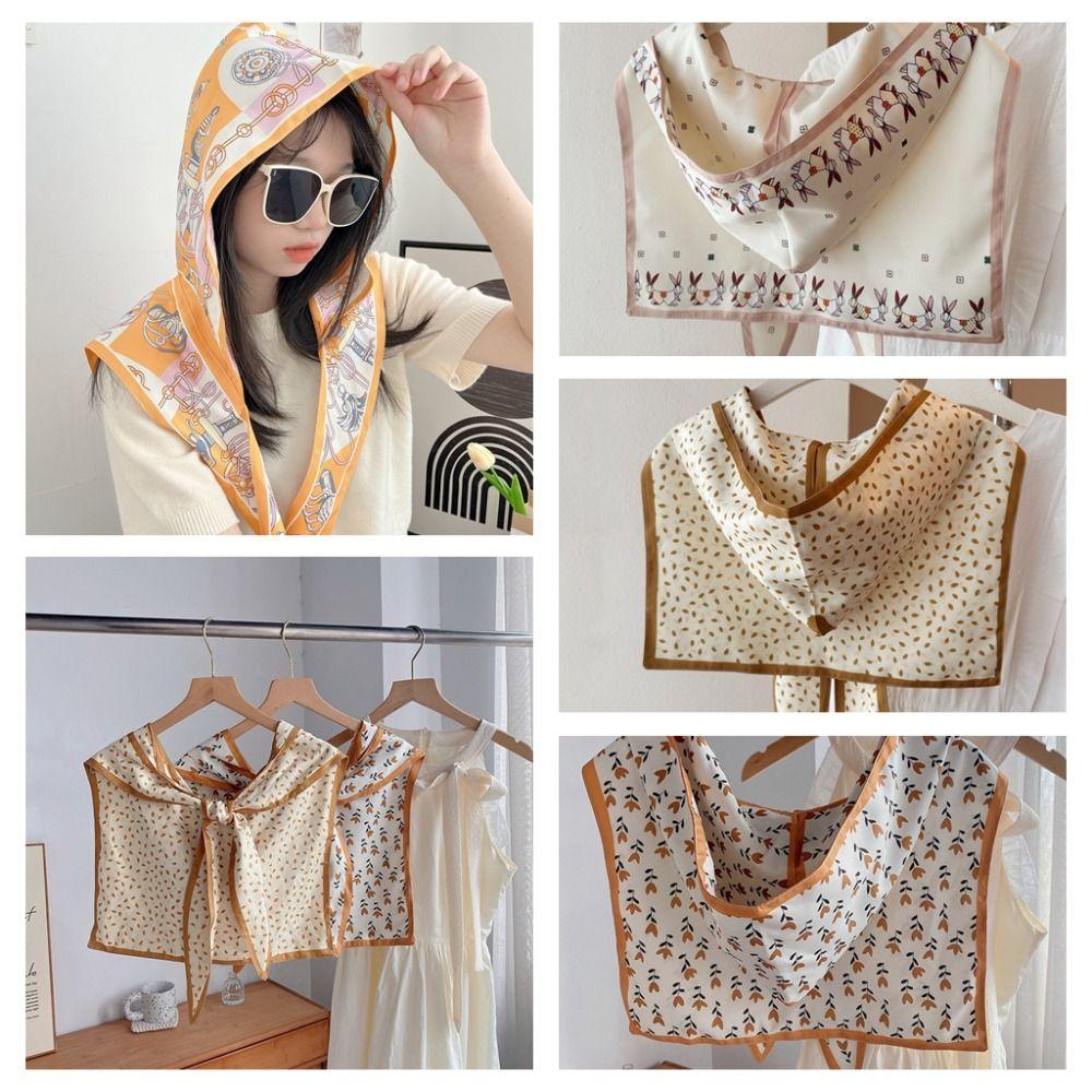 National Style Sunscreen Scarf Windproof Windproof Headdress Silk Scarf Hat  Spring Summer
