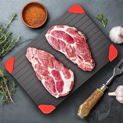 Defrosting Tray Dishwasher Safe Large Thawing Plate With Drip Tray Set Non-Stick Coated Thawing Board  For Frozen Meat and Food