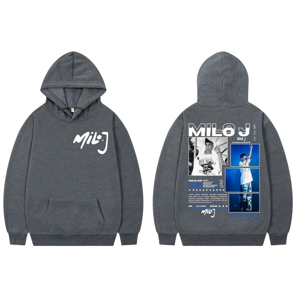 Rapper Milo J 511 Album Tour Graphic Hoodie Men Women Hip Hop Fashion Zip Up Sweatshirt High Quality Fleece Oversized Pullovers