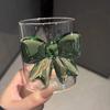 1Pcs Pink Bow Knot Glass Cup Coffee Milk Fruit Cup Heat-resistant Glass Drinks Mug Cups 13oz 400m Lovely Cup