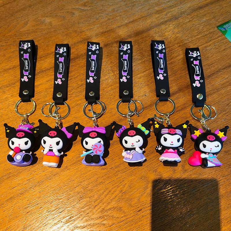 5th Generation Kuromi Sanrio Keychain Cartoon Doll Cute Key Ring Sanrio Gift Kawaii Cute Personalized Gifts Y2k Fashion Anime