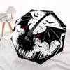 1pc Gothic Guitar Bat Skull Automatic Folding Umbrella, Portable 3-Fold Design, 8-Bone Iron Frame Outdoor Umbrella, Unique Gift for Fans, Travelers, E