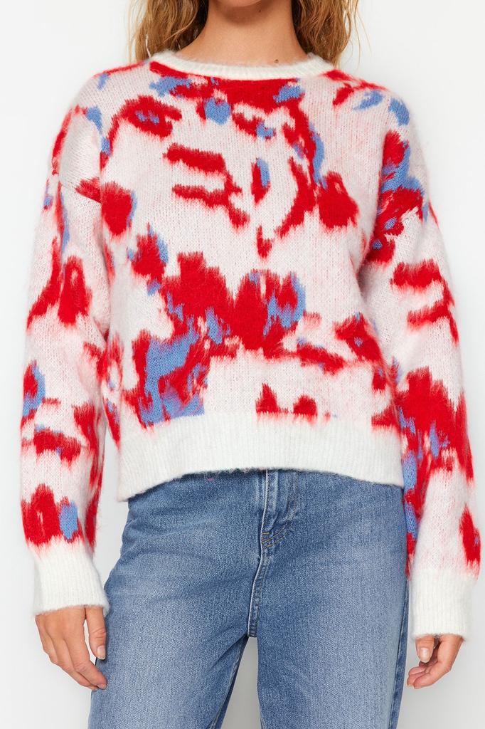 Women's Fashionable Stylish Sweater Stone Soft Textured Crew Neck Knitwear Sweater