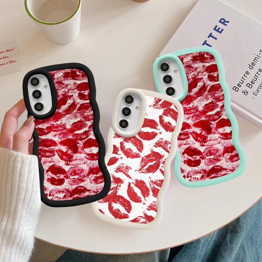 Soft Phone Cover Case for Samsung Galaxy A12 A52 A16 A21s A11 A14 A15 A13 A23 A33 A53 A22 A04 A05 A06 A03 Retro And Sexy Red Lip