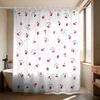 1 Piece Pink Cherry Bow Printed Waterproof Bathroom Partition Privacy Shower Curtain, 12 Hooks, Multiple Sizes, Machine Washable