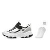 Skechers Synthetic Leather Abrasion Resistant Low top Kids Lifestyle Shoes Black White Gray Teenagers 8701646L-WBK