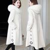 Granular Sheep Shearing Coat Women's Medium and Long Winter Imitation Fox Fur Hooded Integrated Imitation Fur Coat