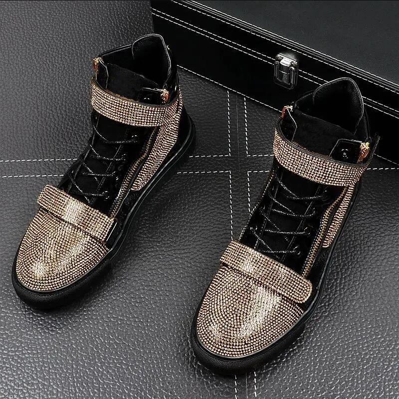 

Мода Уютные Мужская Мода Повседневные Ботильоны на Пружинной Подошве Осень Высокий Верх Застежка-липучка Роскошные Дизайнерские Кроссовки Мужская Молодежная Тренд Обувь 39