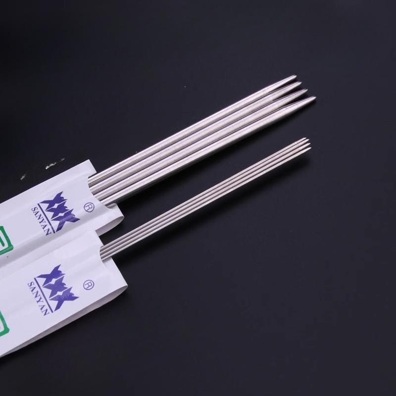 Rozsdamentes acél tű, egyenes tű, kézi kötőeszköz pulóverek és táskák készítéséhez. Különleges gyapjúval való kötéshez. Hosszú tűk, Rövid tűk.