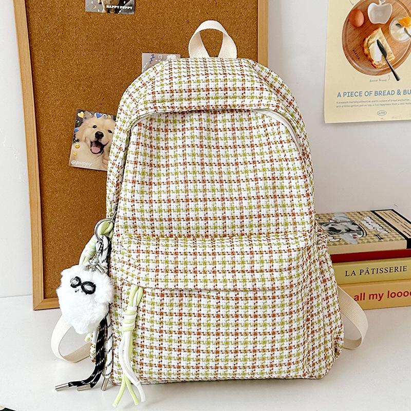 Children's Schoolbags Elementary School Students Junior High School Students Plaid Backpacks