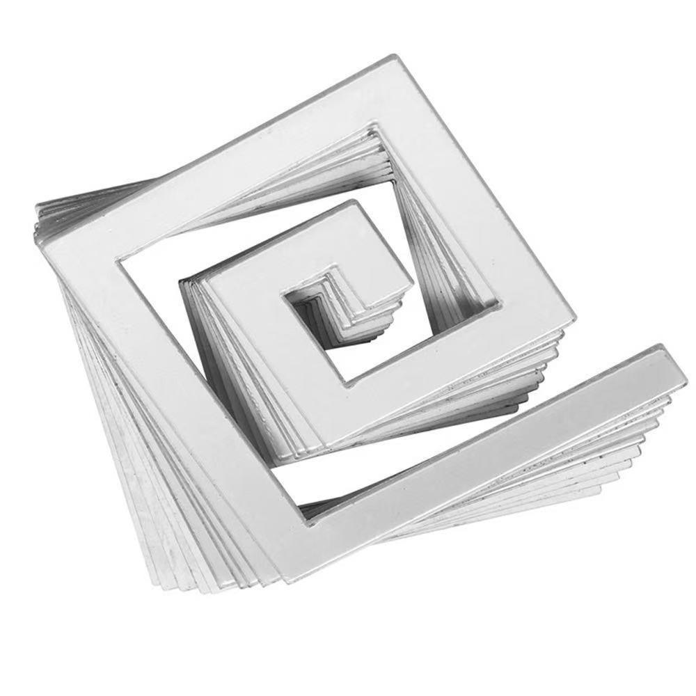 50 pcs silvery self adhesive 3D mirror wall border sticker glass outline ornamental strip