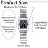Square Elastic Analog Gift Ladies' Watch, Bracelet, Popular, Stylish, Strap, Display, Waterproof, Ladies' Watch, Silver, Birthday, Anniversary,