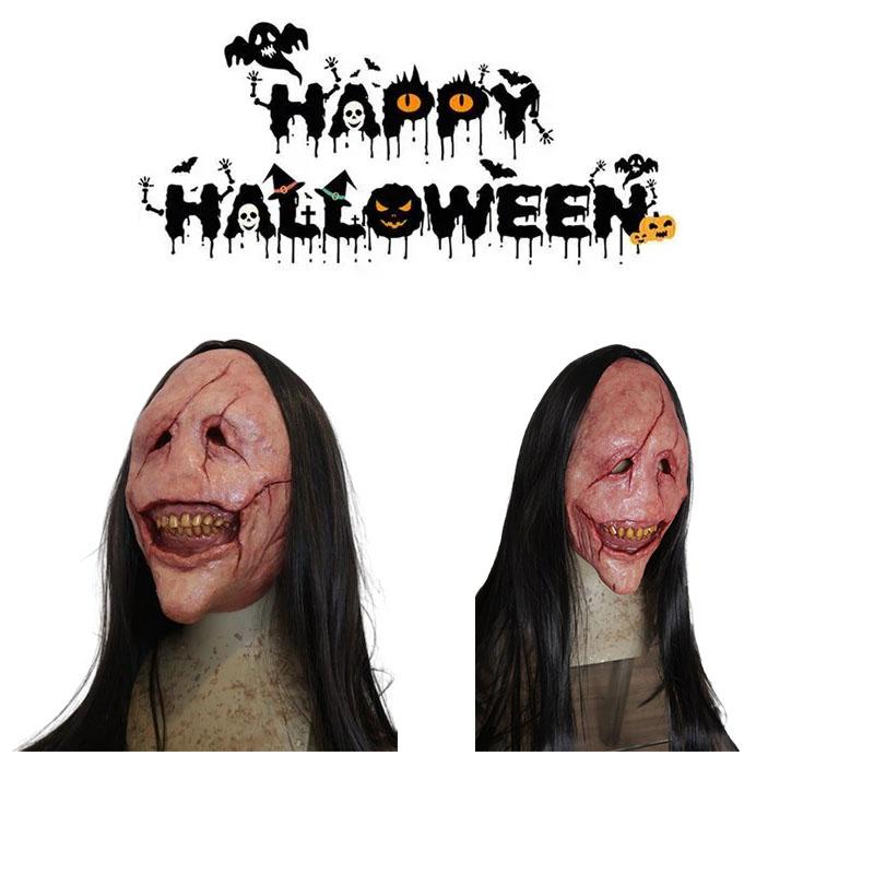 Devil Headgear Mask Halloween Latex Red Faced Demon Props Horror Accessory Cos