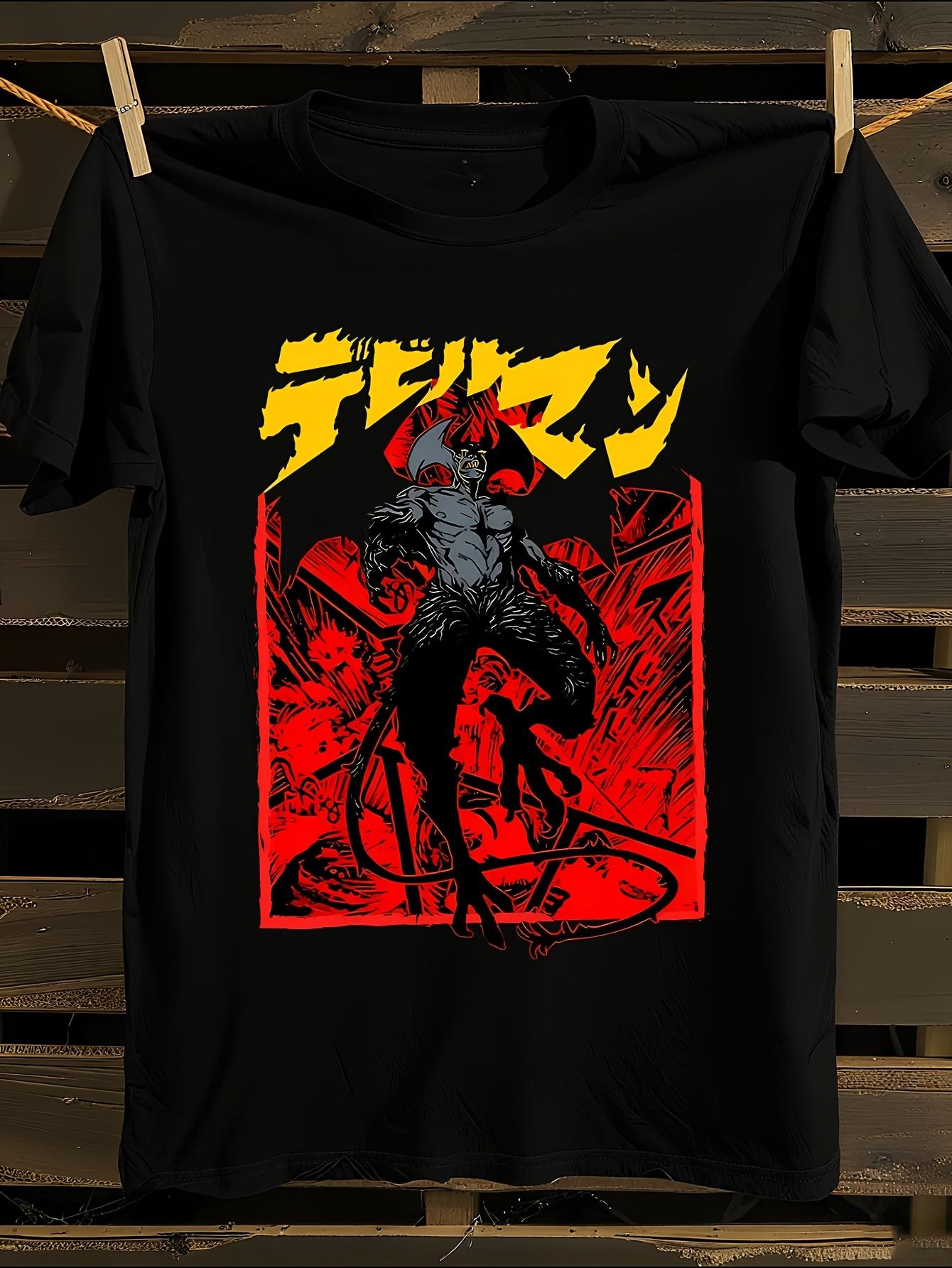 

Аниме Футболка Devilman Crybaby Мужская Футболка Женские Футболки с Принтом Букв Футболка с Коротким Рукавом Повседневная Уличная Футболка Топ S