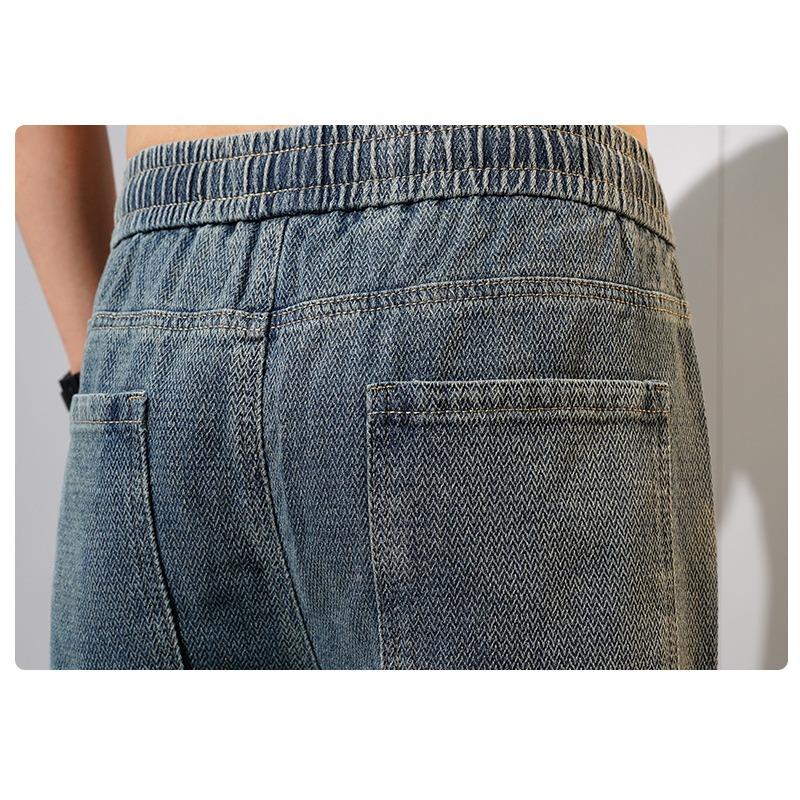 Men's Loose Straight Leg Jeans Spring Autumn New Style Starry Sky Pattern Thin High Street Casual Comfortable Jean