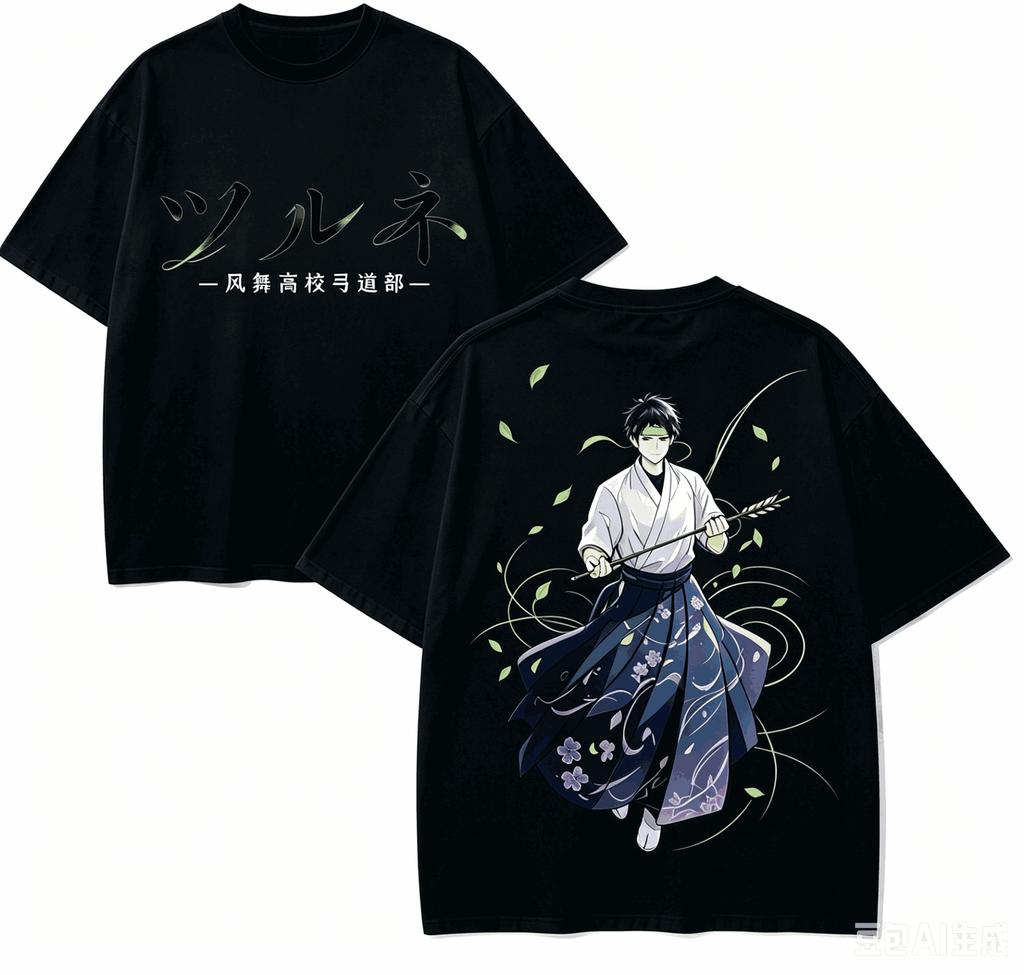Tsurune Anime Lover T-shirt Harajuku Cotton New Model High Street Retro Oversized Unisex Produc