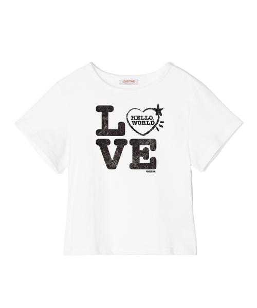 Mimdeowodeulobeu Dear World Love Crop T-Shirt_White