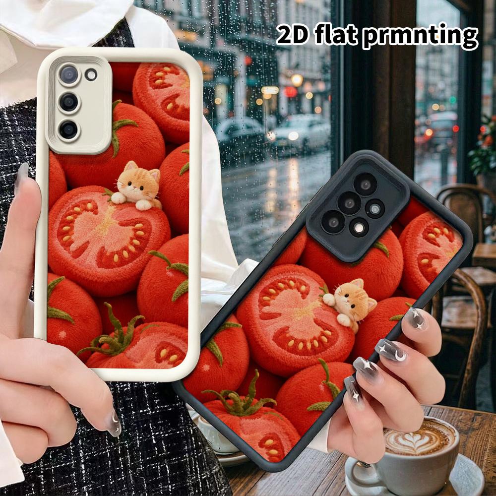 Phone Case: 2D flat, suitable for Samsung Galaxy A34 A35 M05 M06 S20 S22 S21 FE Plus 5G protective case, Tomato Farm, perfect Christmas and Halloween 