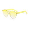 Fashion Rimless Transparent Sunglasses UV400 Oval Frameless Sun Glasses Vintage Red Pink Blue Yellow Orange Eyewear Gafas De Sol