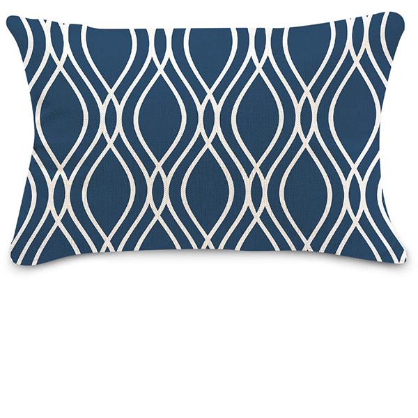 Blue White Geometric Linen Pillowcase Sofa Cushion Cover Home Decoration Can Be For You 30X50 40X60