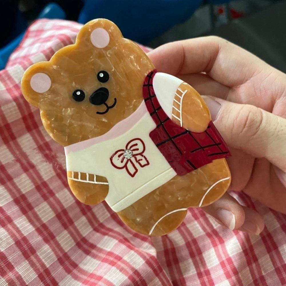 Korean Style Cute Hair Carb Clip Acetic Acid Small Hair Claw Lovely Cartoon Bear Shark Clip  Female