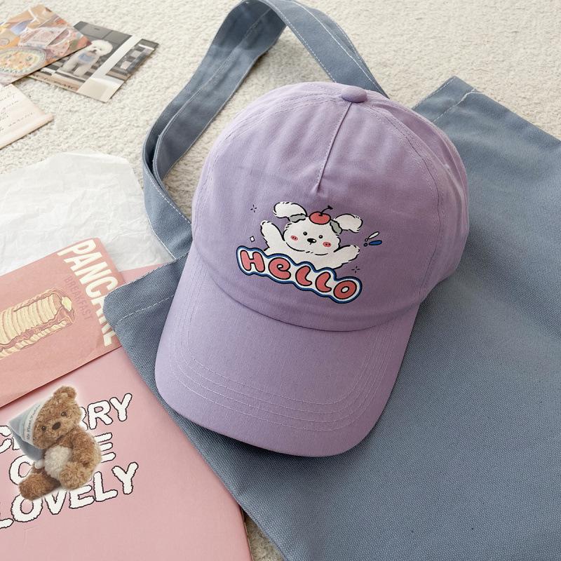 Fashion Hat, spring/summer sunshade hat, Korean style cute puppy baseball hat, face-enhancing soft top baseball cap, sun hat