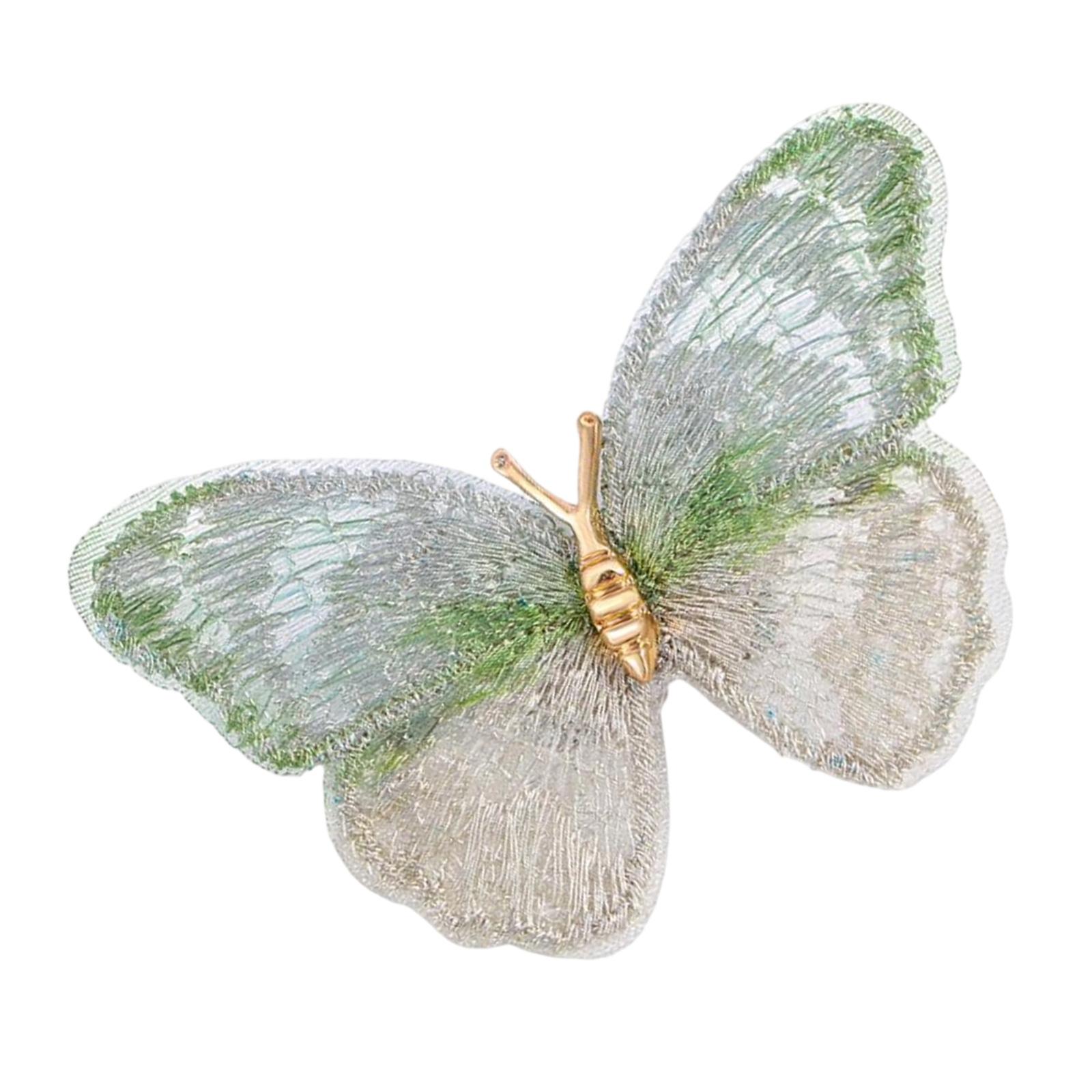 

Elegant Embroidered Butterfly Brooch Vintage Inspired Designs Ornament for Women Jewelry Accessories Gifts Ideas зелений