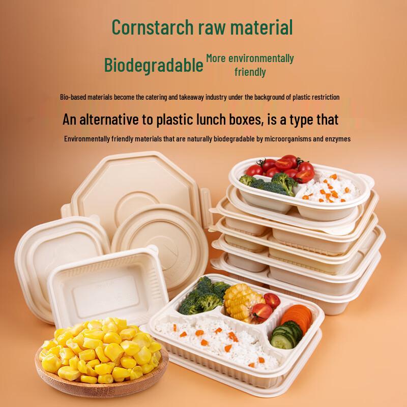 CHULV Biodegradable Corn Starch Disposable Food Containers