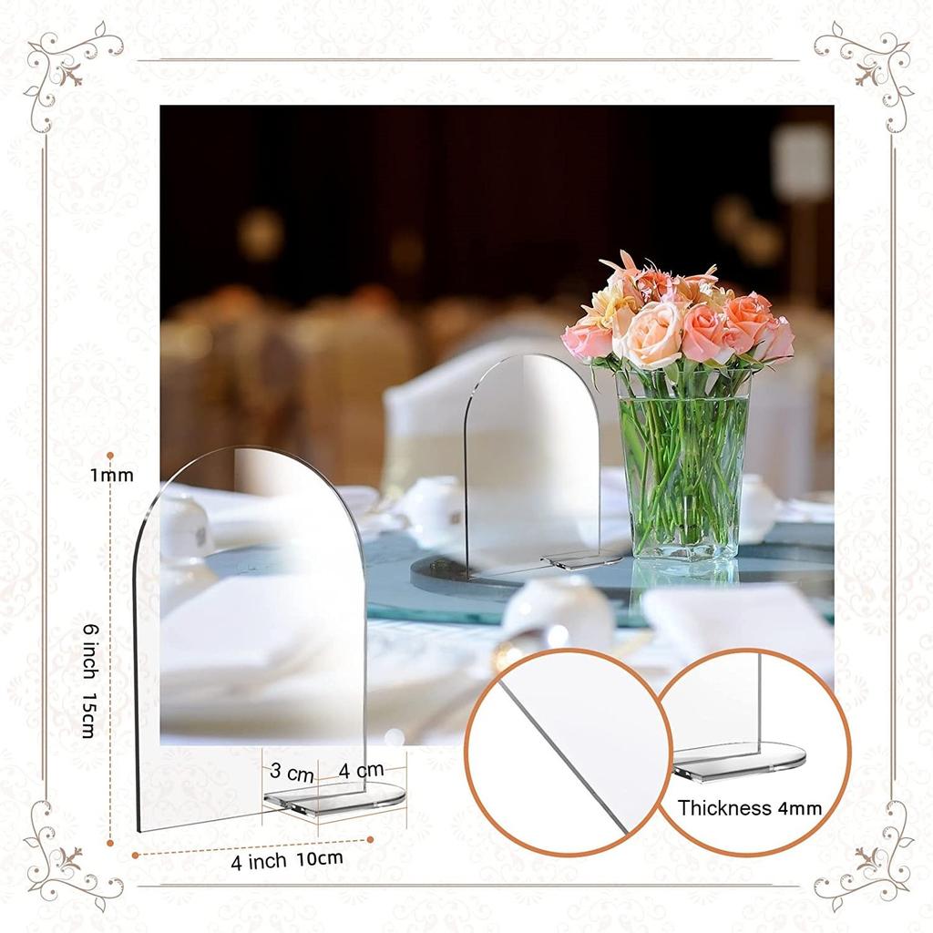 Acrylic Transparent Arched Semicircle Without Digital Seat Plate Blank Acrylic Party Decoration Wedding Table Cards Versatile