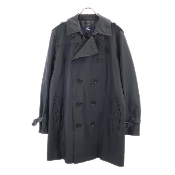 Burberry Manteau trench en soie à carreaux Sanyo Shokai L Gris Homme Occasion
