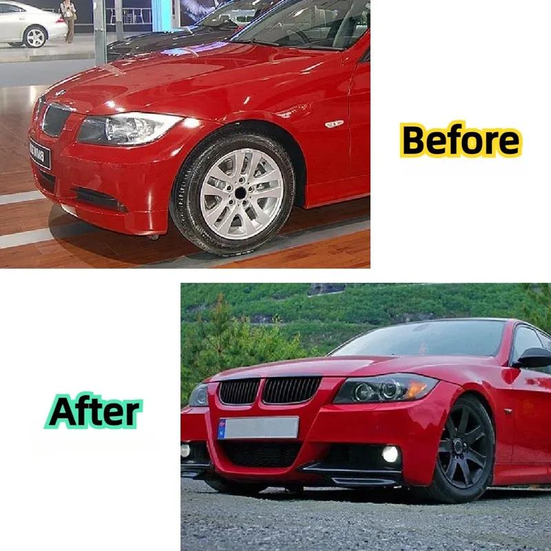 2pcs M-Tech Style Front Bumper Side Splitter Cover Lip Spoiler Fog Lamp Cover For BMW 3 Series E90 E91 320i 330i 2005-2012