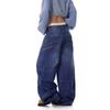 2026 Embroidered Denim Pants Loose Fit High Street Style Wide Leg Jeans Teens