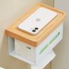Solid wood tissue holder punch-free toilet roll holder
