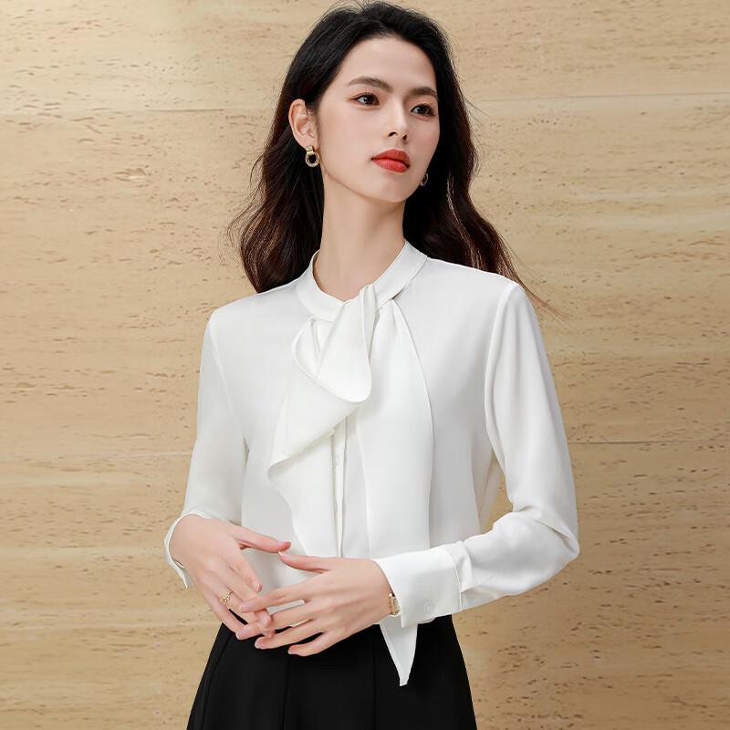 

Tlloman Women s Long Sleeve Scarf Collar Blouse L