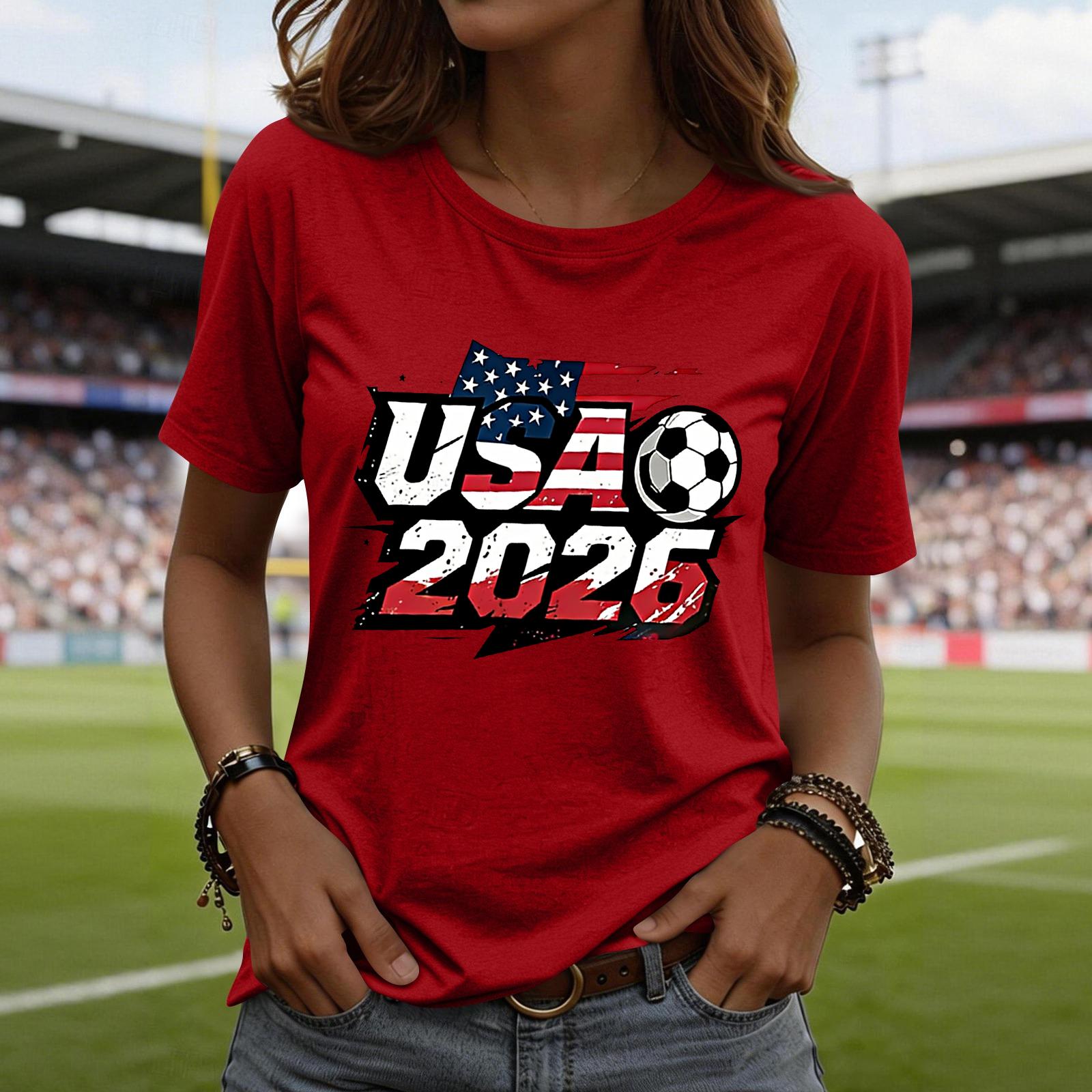 

Women s Fashion Casual Printed Short Sleeve Round Neck Pullover Tops XL червоний