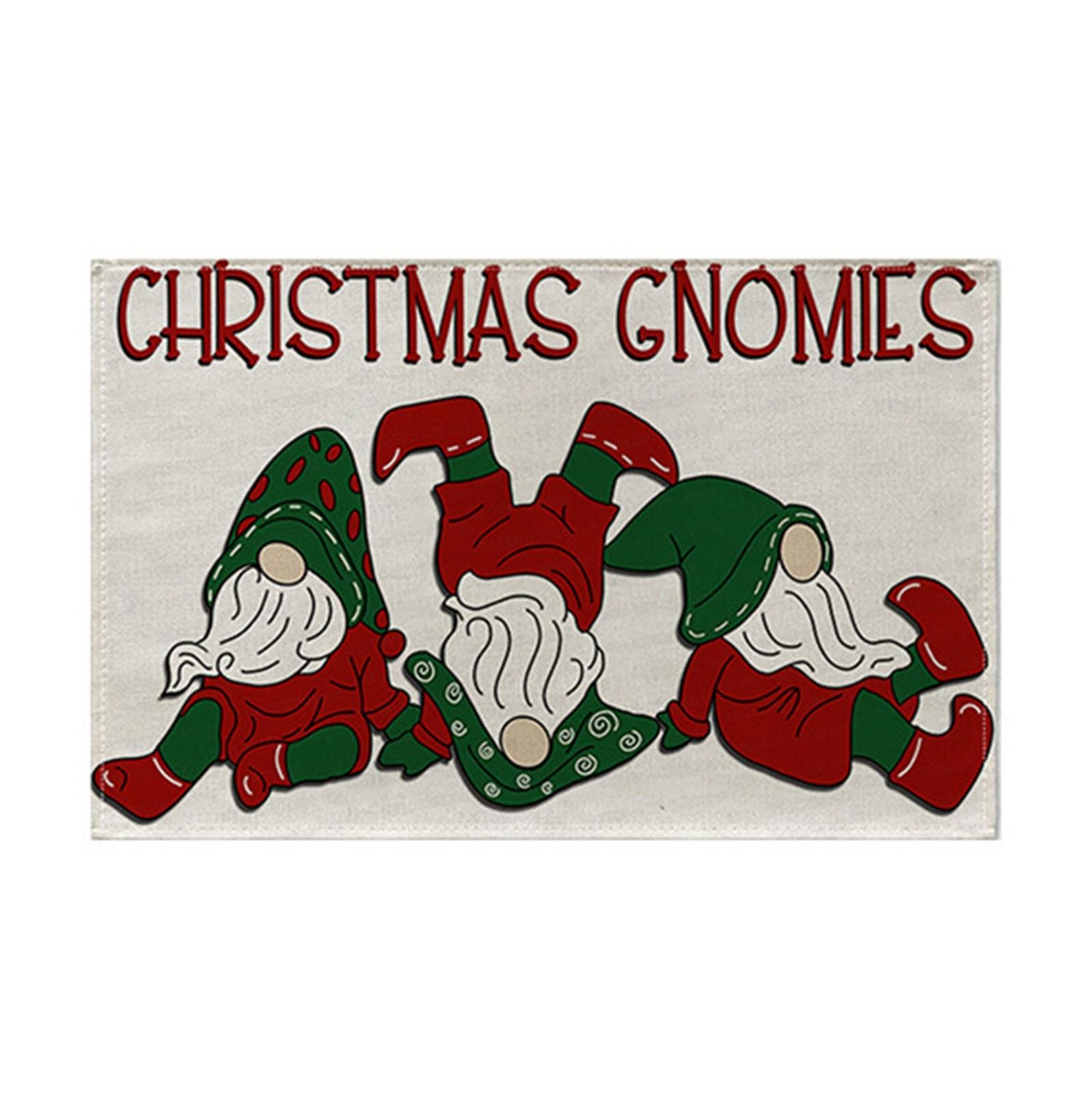 

Рождественский прямоугольный обеденный коврик с мультяшным принтом, коврик для чашки с водой, милый обеденный коврик, подходящий для размещения тарелок One Size