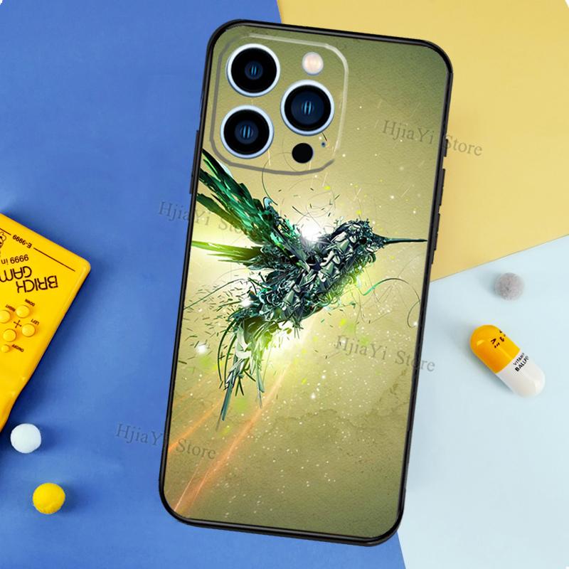 Hummingbird Case For iPhone 11 14 15 16 Plus Soft Phone Cover For iPhone XR X XS 12 13 Pro MAX Mini