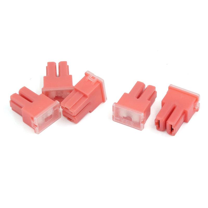 X Autohaux Auto Universal Vehicle 5Pcs 30A 32V Pal Female Plug J Case Low Profile Fuses Car Replacement Accessories