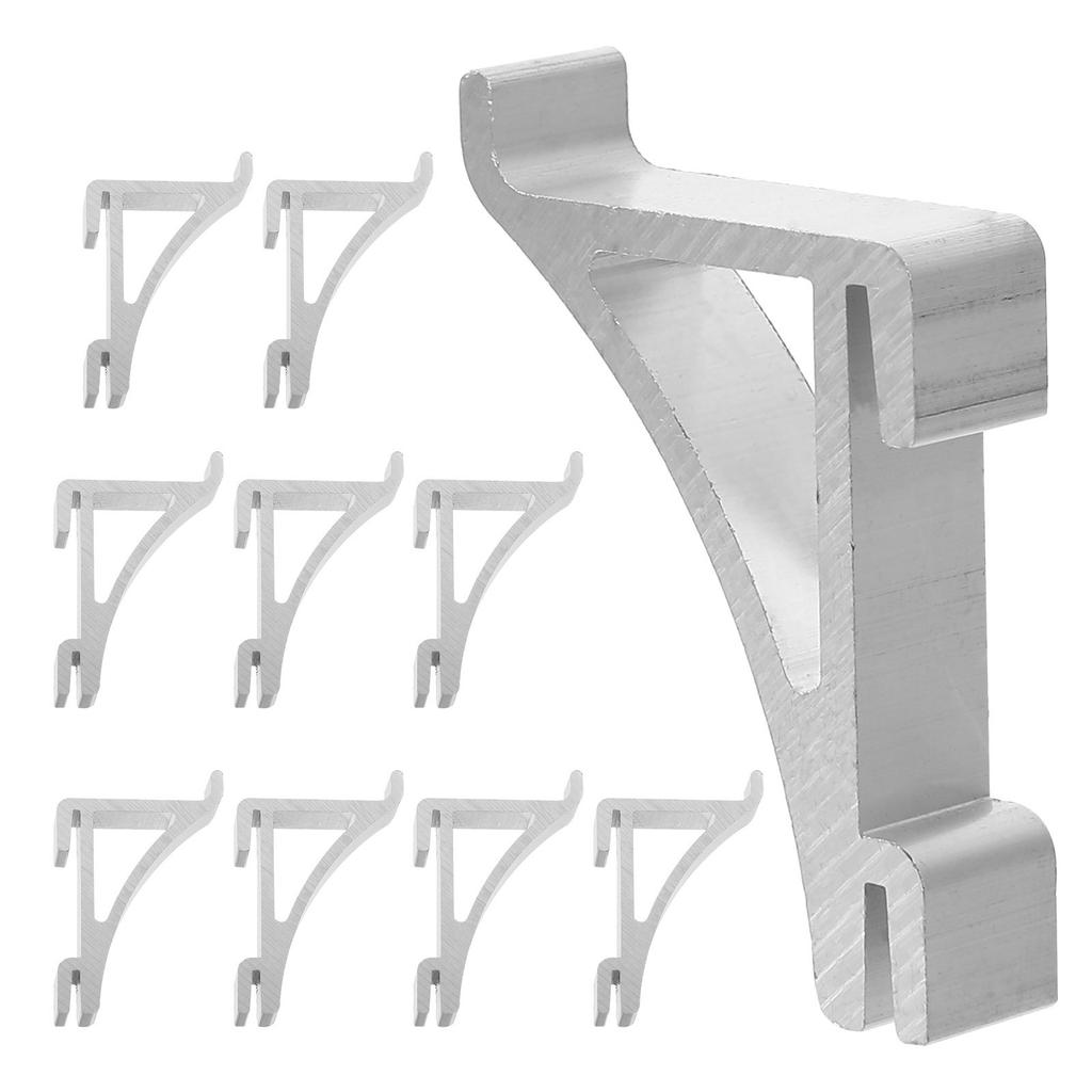 10 Stück Glatter Rand Aluminium Gefrierschrank Regal Clip Haken Schwerlast Kühlschrank Stützklammer für Kühlbox Vitrinenregal