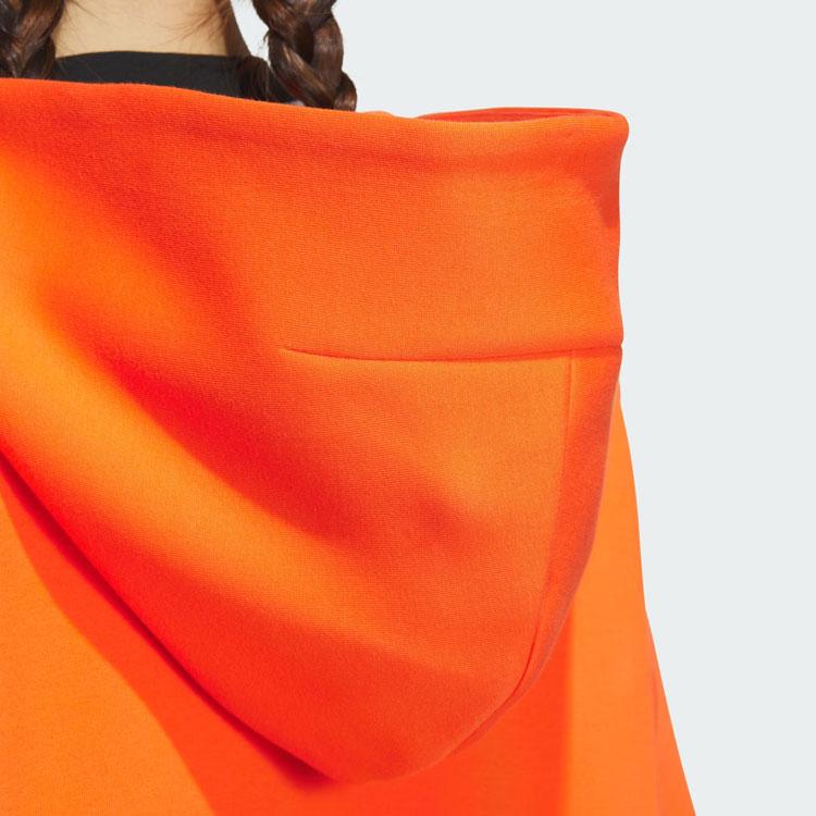 Adidas Spacer Full-Zip Hoodie Solid Color Sports Casual Loose Fit Jacket Women Hoodies Half-Impact-Orange JJ3800