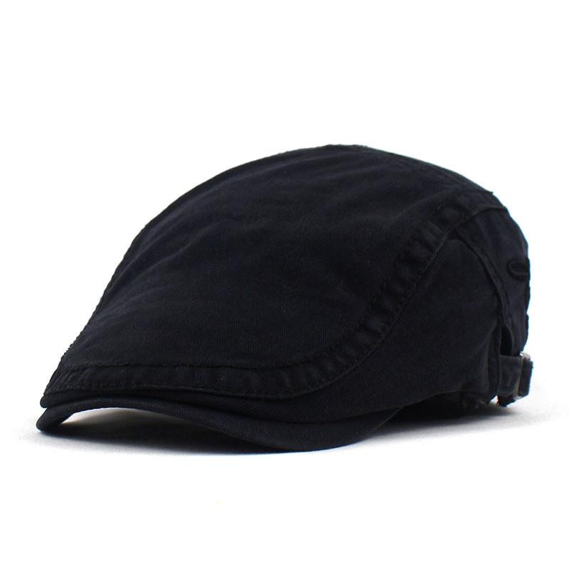 

2024 Spring Cotton Letter Embroidery Newsboy Caps Men Flat Peaked Cap Women Painter Beret Hats 56-61cm adjustable