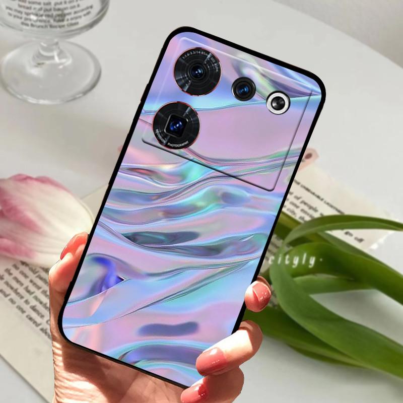 Case For ZTE Nubia Z50 Ultra Case Soft Print Silicone TPU Black Bumper Cover For ZTE Nubia Z60 Ultra Phone Back Coque z50Ultra