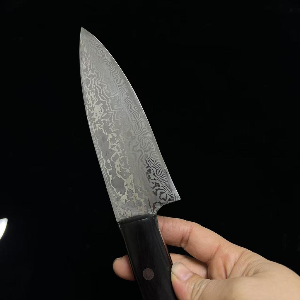5.5 Inch Utility Knife BG42 Aviation Special Steel Core Damascus Steel Cleaver Handmade Forged Kitchen Knives Rust-resistant